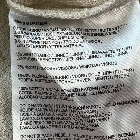 We Are Kindred Linen Blend Embroidered Long Sleeve Top Cream Coastal Boho Sz 2 - Picture 9 of 9